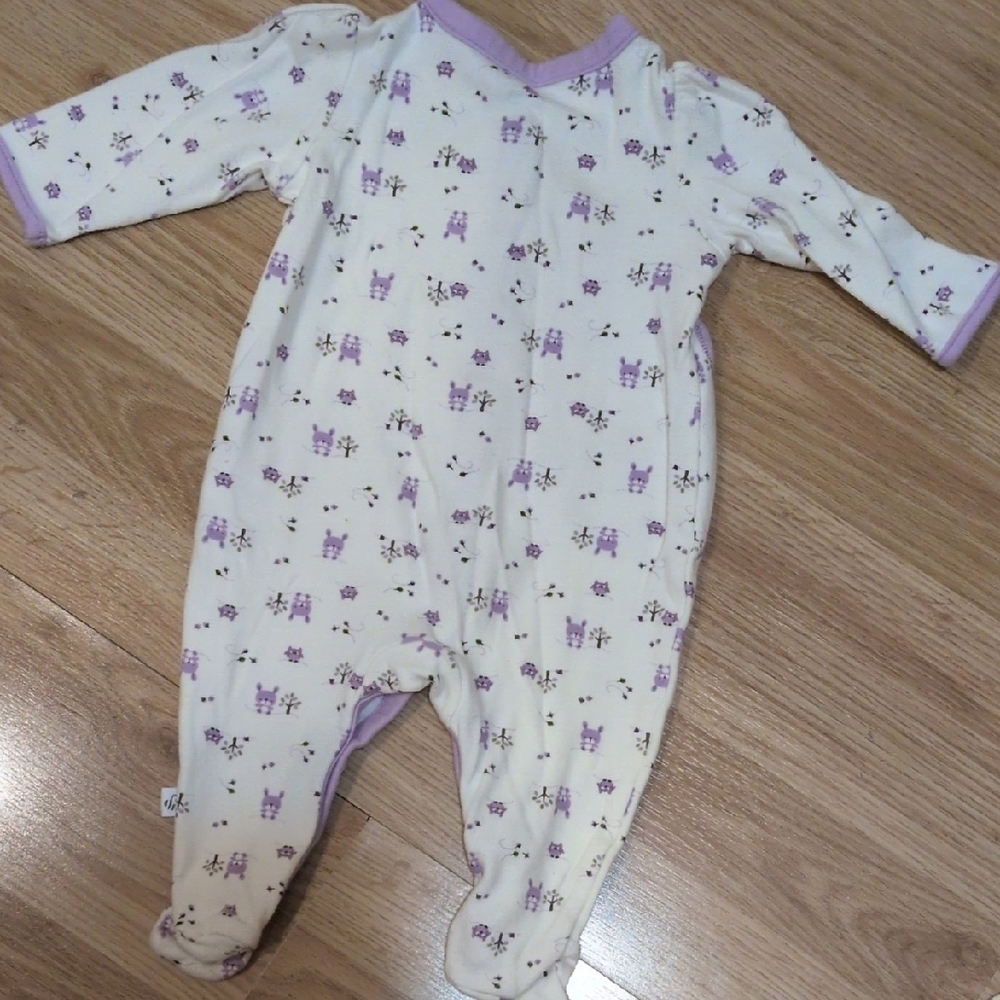 2 Cute Kids Footies - Purple and Yellow Animal Prints - Picture 6 of 13